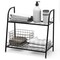 Costway 2-tier Metal Plant Stand Shelf Flower Pot Holder Display Rack Shoe Organizer